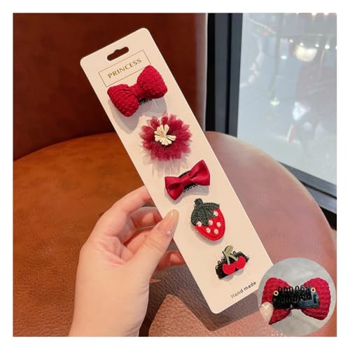 Wisafory 5 Stück Baby-Haarspangen Haarspangen für feines Haar Mini Haarschleifen Stoff Haarschmuck mit Schleife Rutschfeste Haarnadeln für Babys, Mädchen, Neugeborene, Kleinkinder 10# von Wisafory