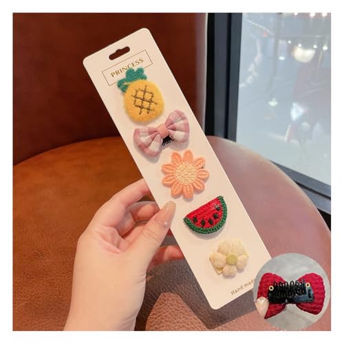 Wisafory 5 Stück Baby-Haarspangen Haarspangen für feines Haar Mini Haarschleifen Stoff Haarschmuck mit Schleife Rutschfeste Haarnadeln für Babys, Mädchen, Neugeborene, Kleinkinder 13# von Wisafory