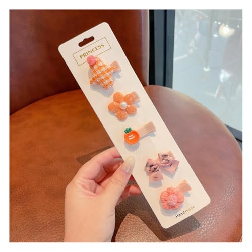 Wisafory 5 Stück Baby-Haarspangen Haarspangen für feines Haar Mini Haarschleifen Stoff Haarschmuck mit Schleife Rutschfeste Haarnadeln für Babys, Mädchen, Neugeborene, Kleinkinder 14# von Wisafory