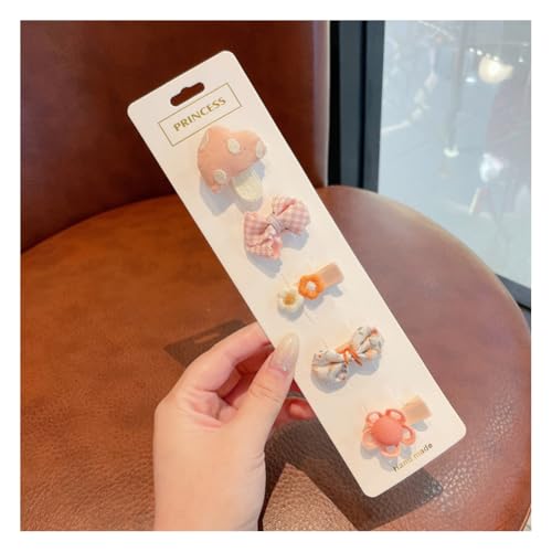 Wisafory 5 Stück Baby-Haarspangen Haarspangen für feines Haar Mini Haarschleifen Stoff Haarschmuck mit Schleife Rutschfeste Haarnadeln für Babys, Mädchen, Neugeborene, Kleinkinder 16# von Wisafory