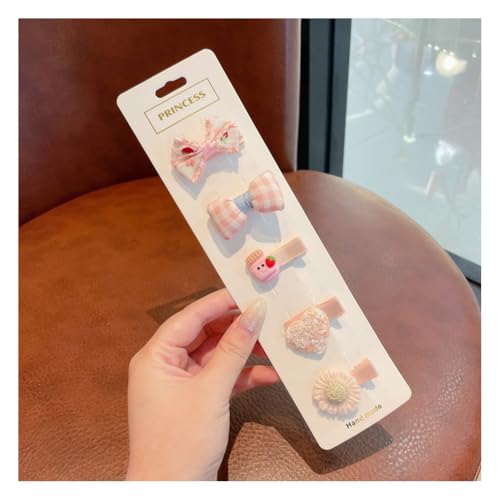 Wisafory 5 Stück Baby-Haarspangen Haarspangen für feines Haar Mini Haarschleifen Stoff Haarschmuck mit Schleife Rutschfeste Haarnadeln für Babys, Mädchen, Neugeborene, Kleinkinder 17# von Wisafory