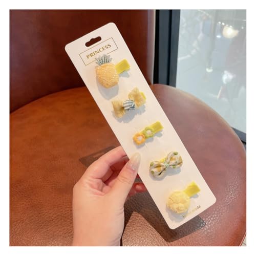 Wisafory 5 Stück Baby-Haarspangen Haarspangen für feines Haar Mini Haarschleifen Stoff Haarschmuck mit Schleife Rutschfeste Haarnadeln für Babys, Mädchen, Neugeborene, Kleinkinder 18# von Wisafory