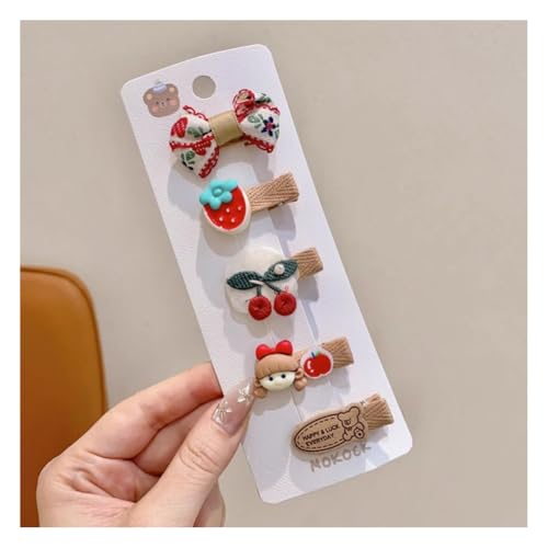 Wisafory 5 Stück Baby-Haarspangen Haarspangen für feines Haar Mini Haarschleifen Stoff Haarschmuck mit Schleife Rutschfeste Haarnadeln für Babys, Mädchen, Neugeborene, Kleinkinder 2# von Wisafory