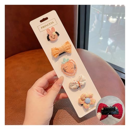 Wisafory 5 Stück Baby-Haarspangen Haarspangen für feines Haar Mini Haarschleifen Stoff Haarschmuck mit Schleife Rutschfeste Haarnadeln für Babys, Mädchen, Neugeborene, Kleinkinder 22# von Wisafory