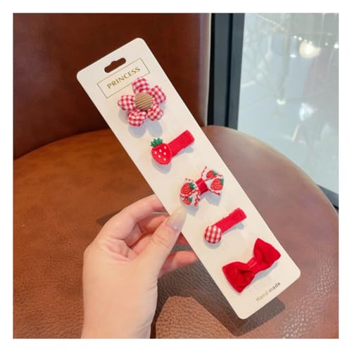 Wisafory 5 Stück Baby-Haarspangen Haarspangen für feines Haar Mini Haarschleifen Stoff Haarschmuck mit Schleife Rutschfeste Haarnadeln für Babys, Mädchen, Neugeborene, Kleinkinder 25# von Wisafory