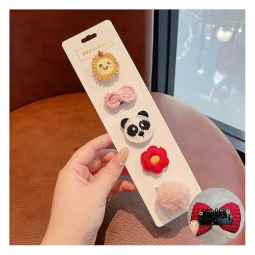 Wisafory 5 Stück Baby-Haarspangen Haarspangen für feines Haar Mini Haarschleifen Stoff Haarschmuck mit Schleife Rutschfeste Haarnadeln für Babys, Mädchen, Neugeborene, Kleinkinder 26# von Wisafory