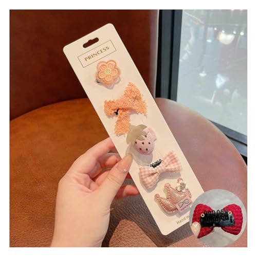 Wisafory 5 Stück Baby-Haarspangen Haarspangen für feines Haar Mini Haarschleifen Stoff Haarschmuck mit Schleife Rutschfeste Haarnadeln für Babys, Mädchen, Neugeborene, Kleinkinder 29# von Wisafory