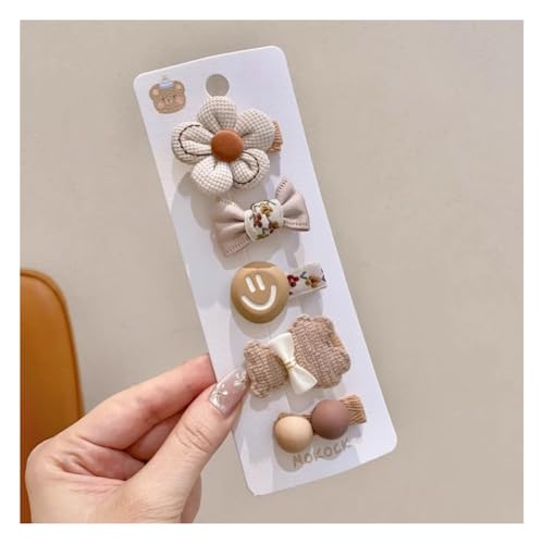 Wisafory 5 Stück Baby-Haarspangen Haarspangen für feines Haar Mini Haarschleifen Stoff Haarschmuck mit Schleife Rutschfeste Haarnadeln für Babys, Mädchen, Neugeborene, Kleinkinder 3# von Wisafory