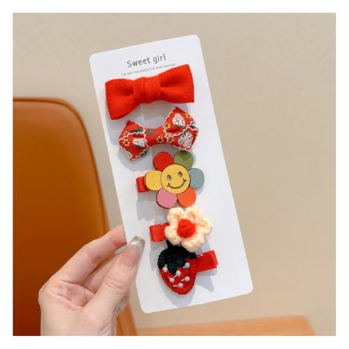 Wisafory 5 Stück Baby-Haarspangen Haarspangen für feines Haar Mini Haarschleifen Stoff Haarschmuck mit Schleife Rutschfeste Haarnadeln für Babys, Mädchen, Neugeborene, Kleinkinder 30# von Wisafory