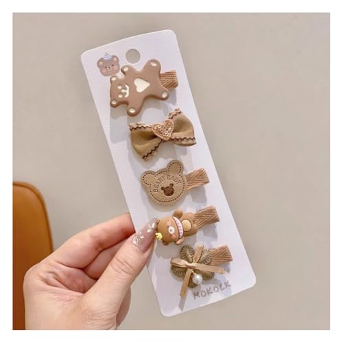 Wisafory 5 Stück Baby-Haarspangen Haarspangen für feines Haar Mini Haarschleifen Stoff Haarschmuck mit Schleife Rutschfeste Haarnadeln für Babys, Mädchen, Neugeborene, Kleinkinder 5# von Wisafory