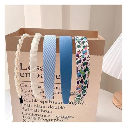 Wisafory 5 Teiliges Stirnband Damen Haarreifen rutschfeste Haarbänder Verschiedene Modelle Niedlicher Haar-Accessoires Vintage Haarschmuck Haarnadel für Damen Mädchen Kinder Blau von Wisafory