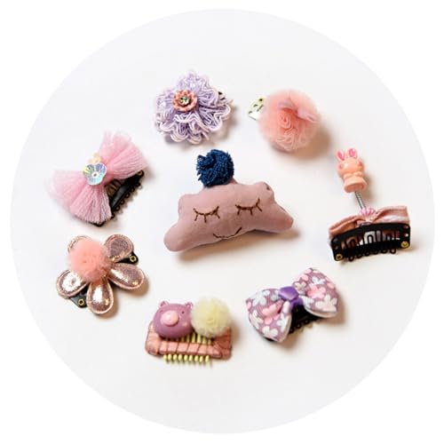 Wisafory 8 Stück Haarspangen für Neugeborene Niedliche Baby-Haarspangen Mini Blumenmuster Haarschleifen Hairband Haarschmuck Stoff Haarzubehör für Babys und Kleinkinder Mädchen 1# von Wisafory
