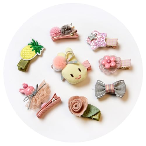 Wisafory 8 Stück Haarspangen für Neugeborene Niedliche Baby-Haarspangen Mini Blumenmuster Haarschleifen Hairband Haarschmuck Stoff Haarzubehör für Babys und Kleinkinder Mädchen 10# von Wisafory