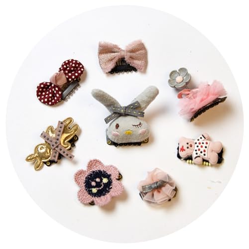 Wisafory 8 Stück Haarspangen für Neugeborene Niedliche Baby-Haarspangen Mini Blumenmuster Haarschleifen Hairband Haarschmuck Stoff Haarzubehör für Babys und Kleinkinder Mädchen 3# von Wisafory