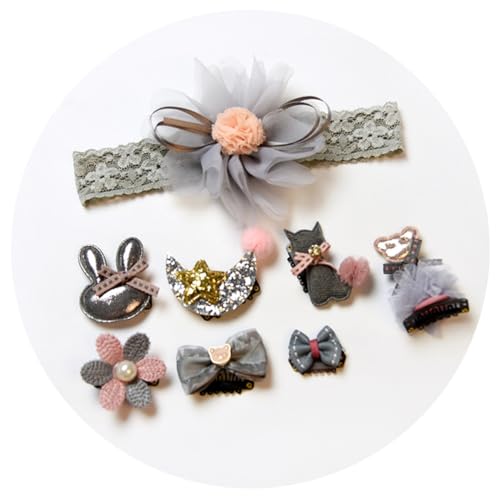 Wisafory 8 Stück Haarspangen für Neugeborene Niedliche Baby-Haarspangen Mini Blumenmuster Haarschleifen Hairband Haarschmuck Stoff Haarzubehör für Babys und Kleinkinder Mädchen 4# von Wisafory