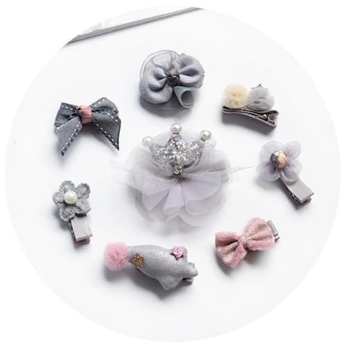 Wisafory 8 Stück Haarspangen für Neugeborene Niedliche Baby-Haarspangen Mini Blumenmuster Haarschleifen Hairband Haarschmuck Stoff Haarzubehör für Babys und Kleinkinder Mädchen 9# von Wisafory