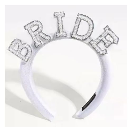 Wisafory Braut Haarbänder Perlen Haarreif Bride to be Haarschmuck Bride-Kopfschmuck mit "BRIDE" gedruckt Brautdekorationen für Hochzeiten, Freundinnenparty, Junggesellenabschied 2# von Wisafory