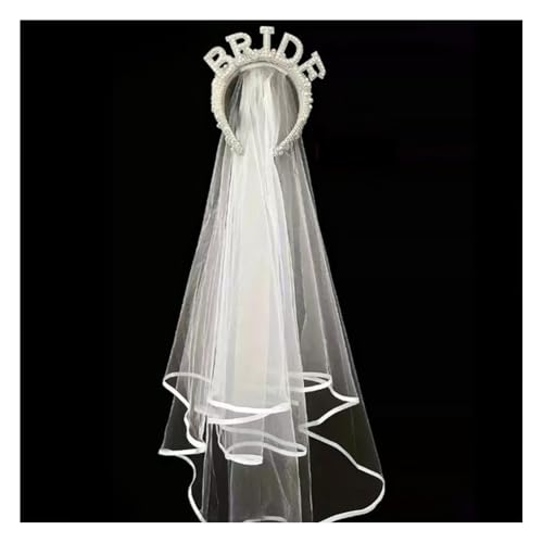 Wisafory Braut Haarbänder Perlen Haarreif Bride to be Haarschmuck Bride-Kopfschmuck mit "BRIDE" gedruckt Brautdekorationen für Hochzeiten, Freundinnenparty, Junggesellenabschied 3# von Wisafory
