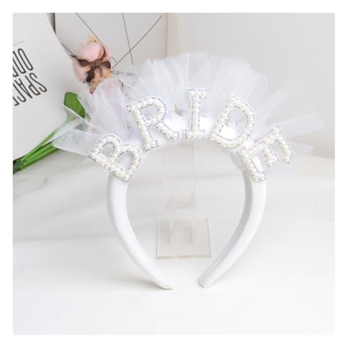 Wisafory Braut Haarbänder Perlen Haarreif Bride to be Haarschmuck Bride-Kopfschmuck mit "BRIDE" gedruckt Brautdekorationen für Hochzeiten, Freundinnenparty, Junggesellenabschied 7# von Wisafory