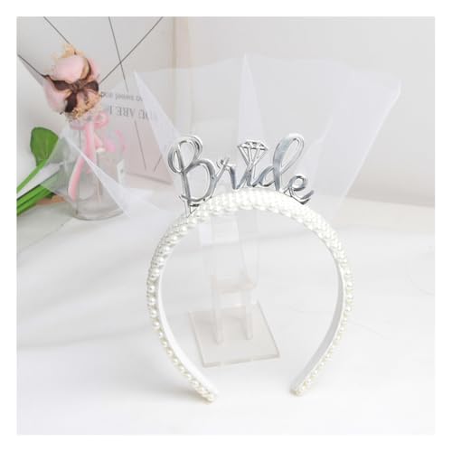 Wisafory Braut Haarbänder Perlen Haarreif Bride to be Haarschmuck Bride-Kopfschmuck mit "BRIDE" gedruckt Brautdekorationen für Hochzeiten, Freundinnenparty, Junggesellenabschied 8# von Wisafory