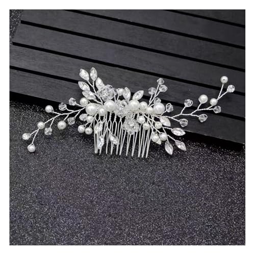 Wisafory Braut Haarschmuck Hochzeit Haarnadeln mit Blume Perlen Strass Haarspangen Kopfschmuck Hair Clips Brautschmuck für Brautjungfern, Damen, Mädchen Verlobung Gewöhnlicher Kamm von Wisafory
