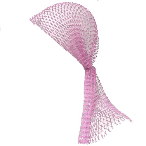 Wisafory Damen Strass Kopftuch Netz Stirnband Glitzer Hip Hop Turban Cap Elastisch Fischnetz Hijab Tiaras Kopftücher Haarbänder Hair Wraps Bandana Kopfschmuck für Frauen Mädchen Rosa von Wisafory