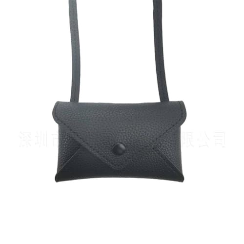Wisafory Mini Umschlag-Geldbörse für Damen Kleine Umhängetasche Handgefertigt Gürteltasche Schultertasche Crossbody PU Leder Tasche Geldaufbewahrung mit Schnappverschluss für jeden Anlass Schwarz von Wisafory