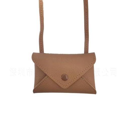 Wisafory Mini Umschlag-Geldbörse für Damen Kleine Umhängetasche Handgefertigt Gürteltasche Schultertasche Crossbody PU Leder Tasche Geldaufbewahrung mit Schnappverschluss für jeden Anlass Braun von Wisafory