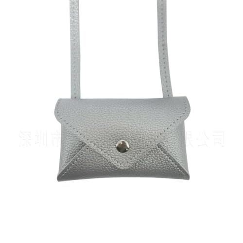 Wisafory Mini Umschlag-Geldbörse für Damen Kleine Umhängetasche Handgefertigt Gürteltasche Schultertasche Crossbody PU Leder Tasche Geldaufbewahrung mit Schnappverschluss für jeden Anlass Silber von Wisafory