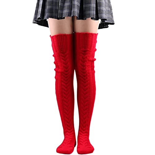 Wisafory Overknee Socken Damen Extra Lange Kniestrümpfe Warm Wintersocken Stricksocken Streifen Grobstrick Thermosocken Überknie Strümpfe Oberschenkel Hohe Socks Strumpfhosen Legwarmer Rot Wisafory Overknee Socken Damen Extra Lange Kniestrümpfe Warm Wintersocken Stricksocken Streifen Grobstrick Thermosocken Überknie Strümpfe Oberschenkel Hohe Socks Strumpfhosen Legwarmer Rot von Wisafory
