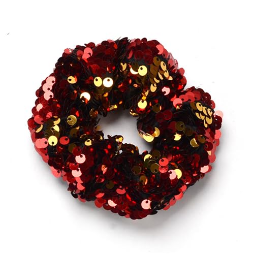 Wisafory Pailletten Haargummi Glitzer Bunt Scrunchies Elastische Zopfgummi Haarbänder Haar Ringe Seile Gummibänder Mode Pferdeschwanzhalter Haarschmuck Haarseil für Frauen Mädchen 10# von Wisafory