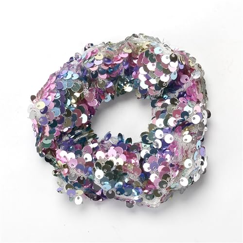 Wisafory Pailletten Haargummi Glitzer Bunt Scrunchies Elastische Zopfgummi Haarbänder Haar Ringe Seile Gummibänder Mode Pferdeschwanzhalter Haarschmuck Haarseil für Frauen Mädchen 3# von Wisafory