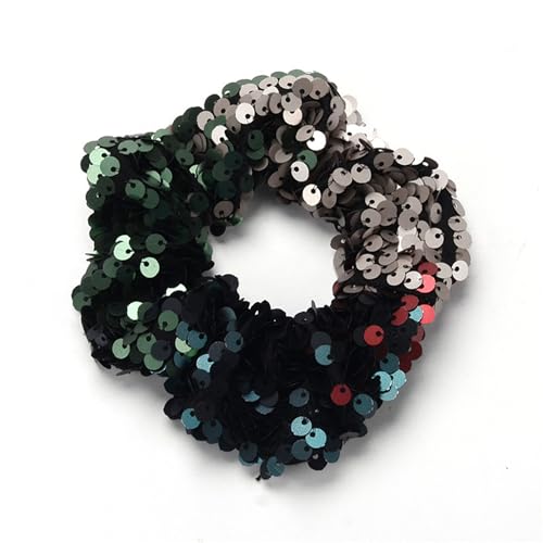 Wisafory Pailletten Haargummi Glitzer Bunt Scrunchies Elastische Zopfgummi Haarbänder Haar Ringe Seile Gummibänder Mode Pferdeschwanzhalter Haarschmuck Haarseil für Frauen Mädchen 4# von Wisafory