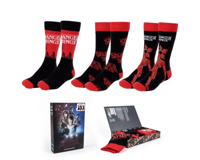 Wisam T-Shirt Stranger Things 3´er Motivsocken 38-45 Freizeit Socken Unisex Wisam T-Shirt Stranger Things 3´er Motivsocken 38-45 Freizeit Socken Unisex von Wisam