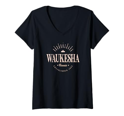 Damen Waukesha Wisconsin Modern - Waukesha WI T-Shirt mit V-Ausschnitt Damen Waukesha Wisconsin Modern - Waukesha WI T-Shirt mit V-Ausschnitt von Wisconsin Contemporary Designs