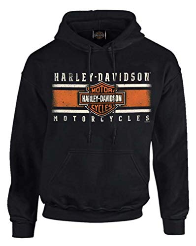 Harley-Davidson Herren Kapuzenpullover, Fleece, Schwarz - Schwarz - 4X-Large von Wisconsin Harley-Davidson