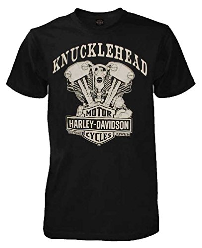 Harley-Davidson Herren Knucklehead Engine Authentic T-Shirt schwarz 30298302, Schwarz, XL von Wisconsin Harley-Davidson