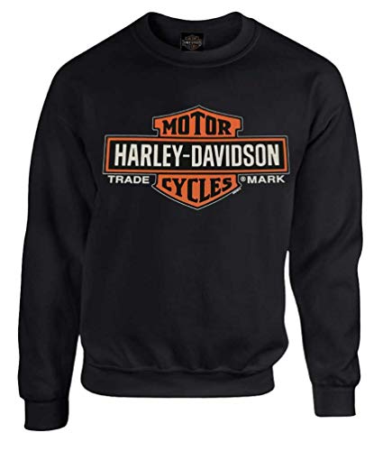 Harley-Davidson Herren Langes B&S Fleece Pullover Sweatshirt, Schwarz 30298768 - schwarz - XX-Large von Wisconsin Harley-Davidson