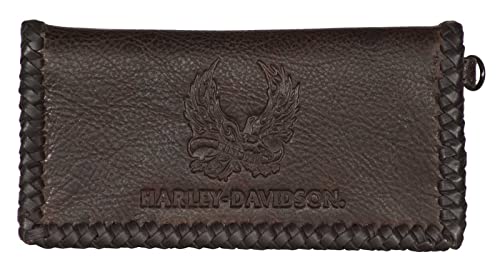 Harley-Davidson Herren Ride Free Trucker Leder Geldbörse w/RFID Schutz - Braun, Braun, 6.5" x 3" von Wisconsin Harley-Davidson