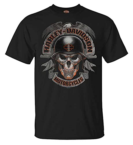 Harley-Davidson Herren T-Shirt Ghoulish Skull Rundhalsausschnitt Kurzarm Schwarz, schwarz, Mittel von Wisconsin Harley-Davidson