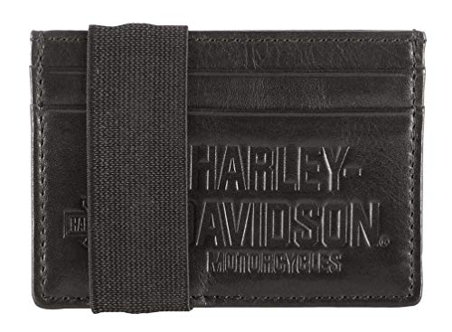 Harley-Davidson Legendäres Kartenetui für Herren, mit Schlaufe und RFID, Schwarz, Schwarz, 4" x 3" von Wisconsin Harley-Davidson