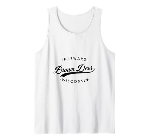 Brauner Hirsch WI State Motto für Männer Frauen Tank Top von Wisconsin Pride Products