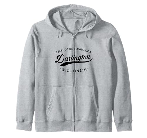 Carlington WI Pearl of The Pecatonica für Männer und Frauen. Kapuzenjacke von Wisconsin WI Script Pride Products