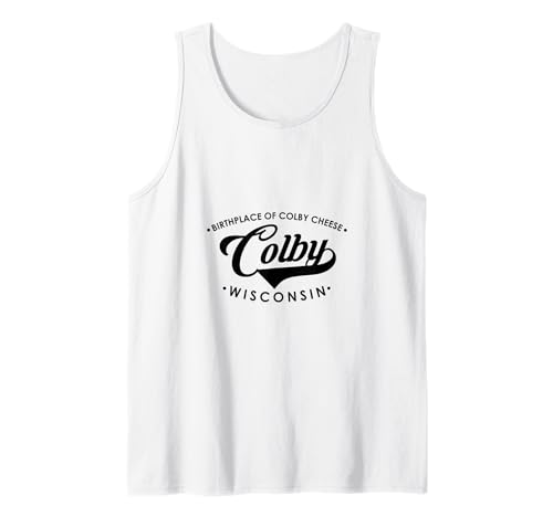 Colby WI Geburtsort von Colby Cheese für Männer und Frauen. Tank Top von Wisconsin WI Script Pride Products
