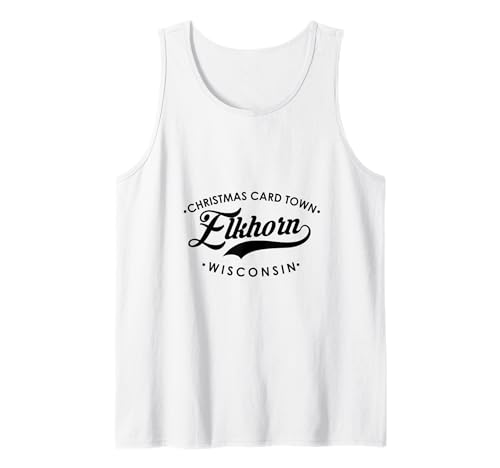 Elkhorn WI Weihnachtskarte Stadt für Männer Frauen Tank Top Elkhorn WI Weihnachtskarte Stadt für Männer Frauen Tank Top von Wisconsin WI Script Pride Products