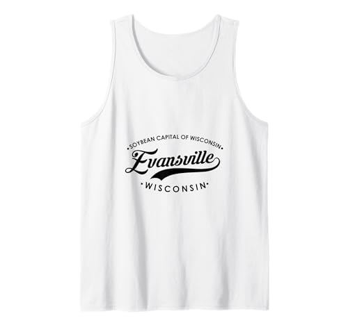 Evansville WI Sojabohnen-Hauptstadt für Männer und Frauen. Tank Top von Wisconsin WI Script Pride Products