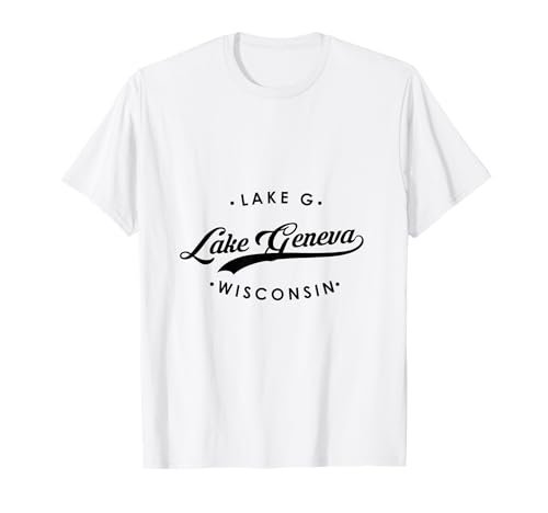 Genfer See WI Lake G für Herren Damen T-Shirt von Wisconsin WI Script Pride Products