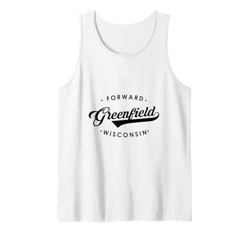 Greenfield WI State Motto für Männer Frauen Tank Top von Wisconsin WI Script Pride Products
