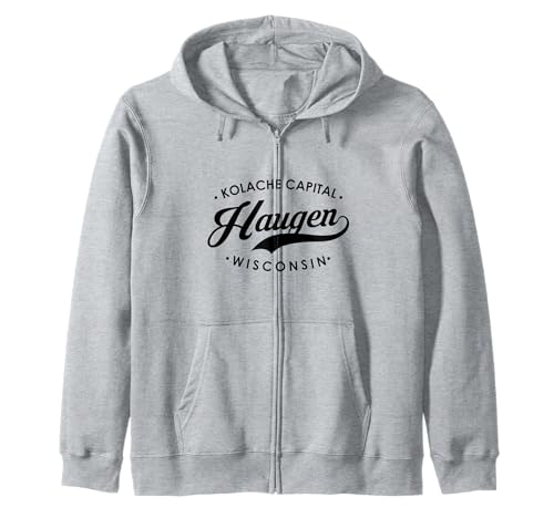 Haugen WI Kolache Capital für Männer Frauen Kapuzenjacke Haugen WI Kolache Capital für Männer Frauen Kapuzenjacke von Wisconsin WI Script Pride Products