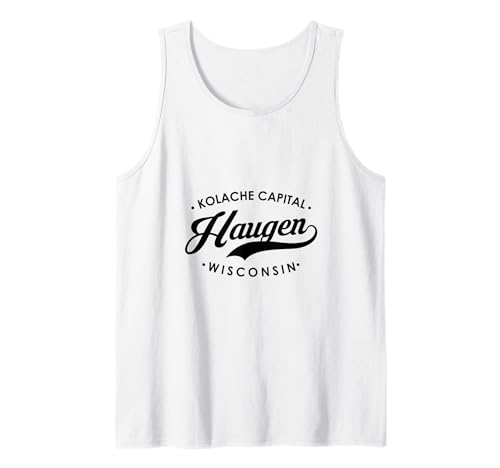 Haugen WI Kolache Capital für Männer Frauen Tank Top von Wisconsin WI Script Pride Products